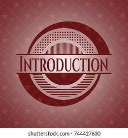 Introduction red emblem. Retro