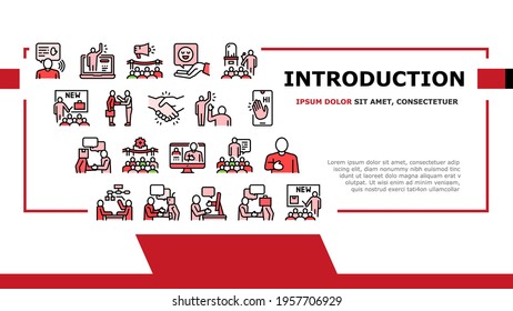 Introduction Speech Landing Web Page Header Banner Template Vector. New Product And Business Case Presentation, Employee And Artificial Intelligence Introduction Illustration