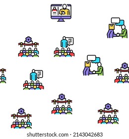 Introduction Speech Vector Seamless Pattern Thin Line Illustration