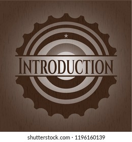 Introduction vintage wooden emblem