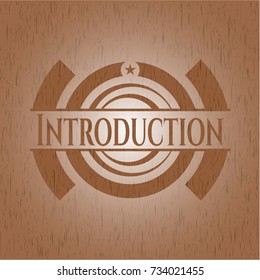 Introduction vintage wooden emblem