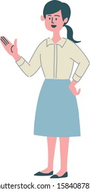 Introduction woman gesture illustration simple