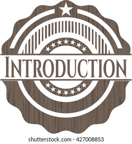 Introduction wood icon or emblem