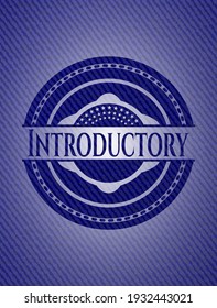 Introductory with denim texture. Vector Illustration. Detailed. 