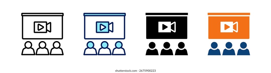 Einführungsvideo All In One Icon Multi Styles Vektor Set