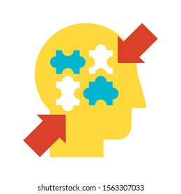Introspection, contemplation and soul-searching flat vector icon. Stress control color pictogram
