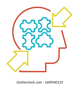 Introspection, observation and meditation thin line vector icon. Stress management linear pictogram