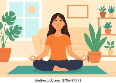 Introvert Doing Yoga Alone at Home