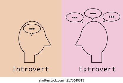 Introvert And Extrovert Concept Vector Illustration