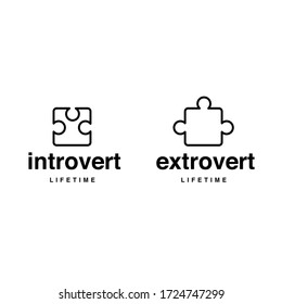 Introvert Extrovert Creative Logo Design Symbol