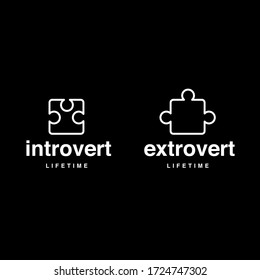 Introvert Extrovert Creative Logo Design Symbol