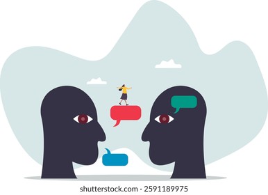 Introvert and extrovert, human stereotype or personality,business concept.flat character.