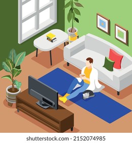 Introvertido y extrovertido fondo isométrico con lectura de símbolos de pasatiempo ilustración vectorial