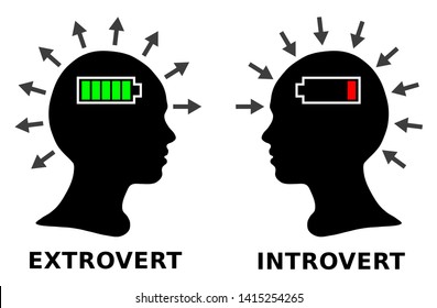 Introvert and extrovert, silhouette head boy or girl