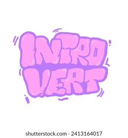 Introvert handlettering. Vintage design vector.