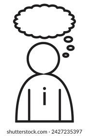 Icono introvertido en formato esquemático y vectorial.