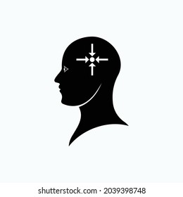 Introvert Icon.  Symbol : Human Psychological Condition  - Vector.