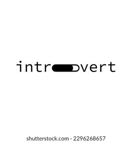 Introvert logo: a minimalist design with a person facing inward, surrounded by a speech bubble filled with solid color, representing quietness.