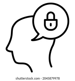 introvert psychology thought single isolated icon with outline style