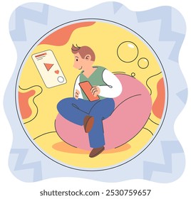 Introvert vector illustration. Intercommunication with others allows introverts to express themselves in their own way The mental well being of introverts is often nurtured through solitude