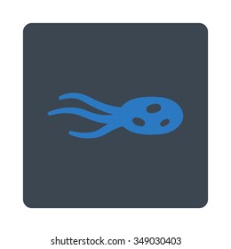 Intrude Infection vector icon. Style is flat rounded square button, smooth blue colors, white background.