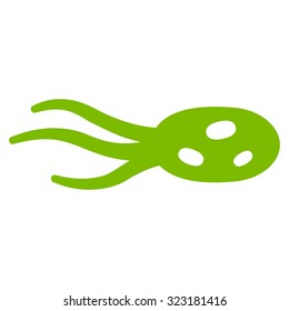 Intrude Microorganism vector icon. Style is flat symbol, eco green color, rounded angles, white background.