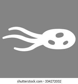 Intrude Microorganism vector icon. Style is flat symbol, white color, rounded angles, gray background.