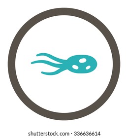 Intrude Microorganism vector icon. Style is bicolor flat rounded symbol, grey and cyan colors, rounded angles, white background.