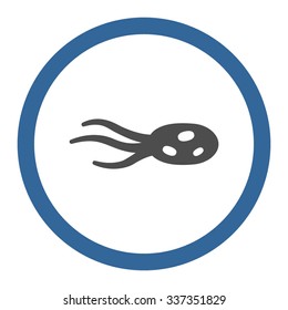Intrude Microorganism vector icon. Style is bicolor flat rounded symbol, cobalt and gray colors, rounded angles, white background.