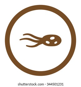 Intrude Microorganism vector icon. Style is flat rounded symbol, brown color, rounded angles, white background.