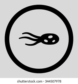 Intrude Microorganism vector icon. Style is flat rounded symbol, black color, rounded angles, light gray background.