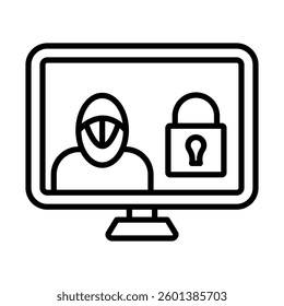 Intruder Alert Vector Line Icon Design