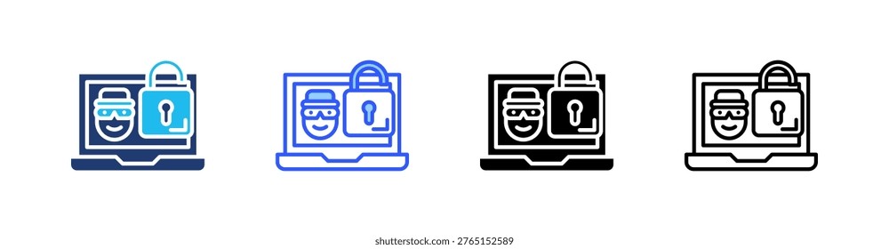 Intruder Multi Style Icon Set Vector