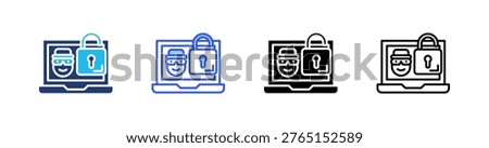 Intruder Multi Style Icon Set Vector