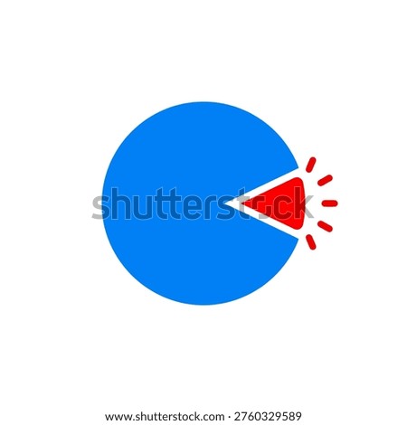 intrusion detection alert icon with blue circle and red signal burst representing unauthorized access warning cyber threat detection network security alarm and active system breach response