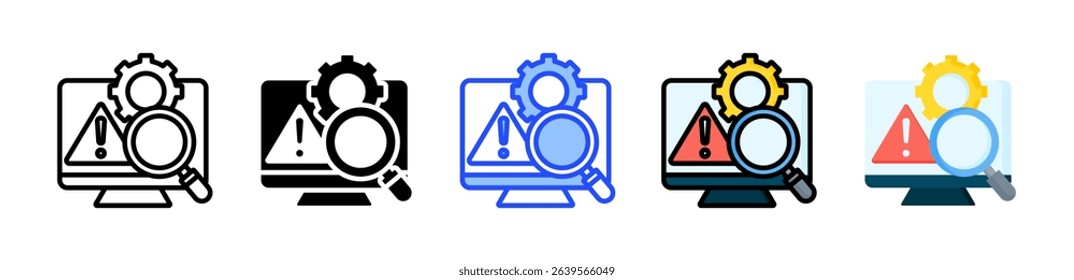 Intrusion Detection Icon Collection With Multiple Styles