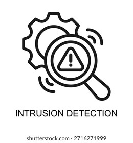 Intrusion Detection Symbol Linie Vektorgrafik