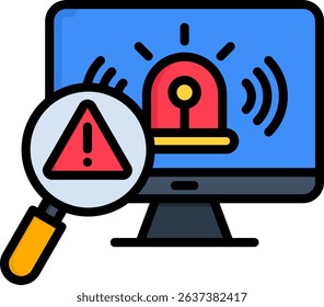 Intrusion Detection Icon Lineal Color Vector Illustration