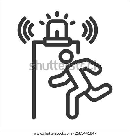 Intrusion Detection Outline Icon Vector Illustration