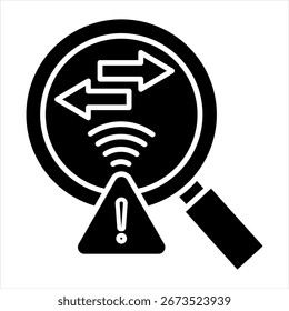Sistema de detección de intrusión Ilustración vectorial de iconos de glifos