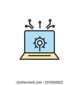 Intrusion detection system icons  symbol vector elements for infographic web