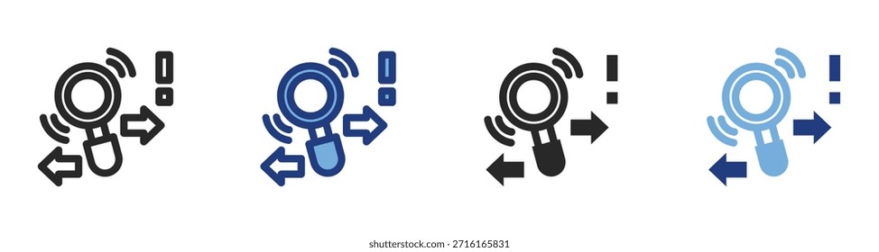 Intrusion Detection Systems Symbolsatz mit mehreren Stilen, Vektorgrafik