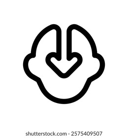 Intrusive thoughts. Editable stroke vector icon.