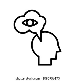 Intuition icon, vector illustration