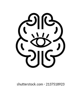 Icono de intuición, ilustración vectorial. Iconos vectoriales de estilo negro de alta calidad