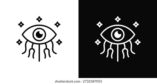 Estilo de fondo blanco y negro del icono de la intuición