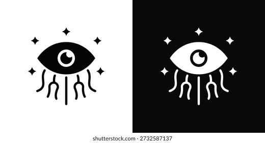 Estilo de fondo blanco y negro del icono de la intuición