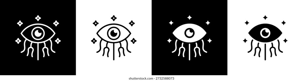 Estilo de fondo blanco y negro del icono de la intuición