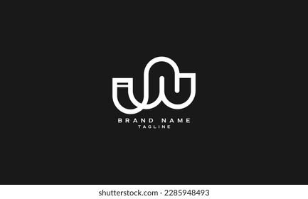 INU, IUN, Abstract initial monogram letter alphabet logo design