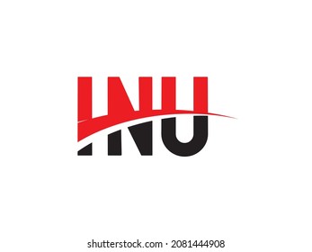 Ilustración del vector de diseño del logotipo inicial de la carta INU